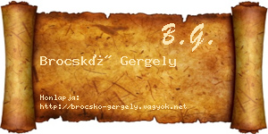 Brocskó Gergely névjegykártya